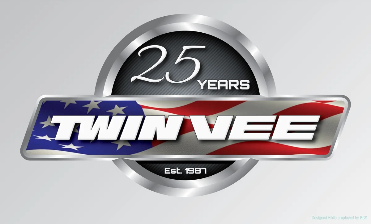 25th anniversary badge: Flag-wrapped anniversary seal