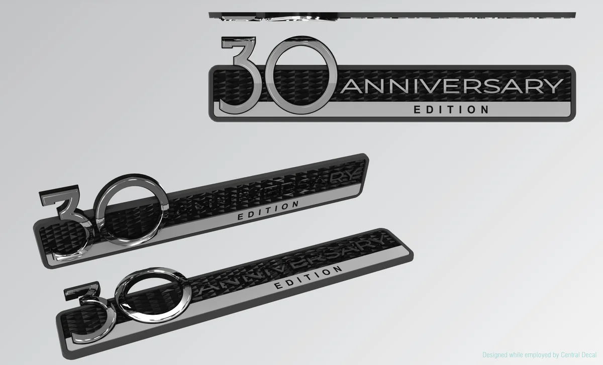 30th anniversary emblem: Dimensional chrome edition nameplates