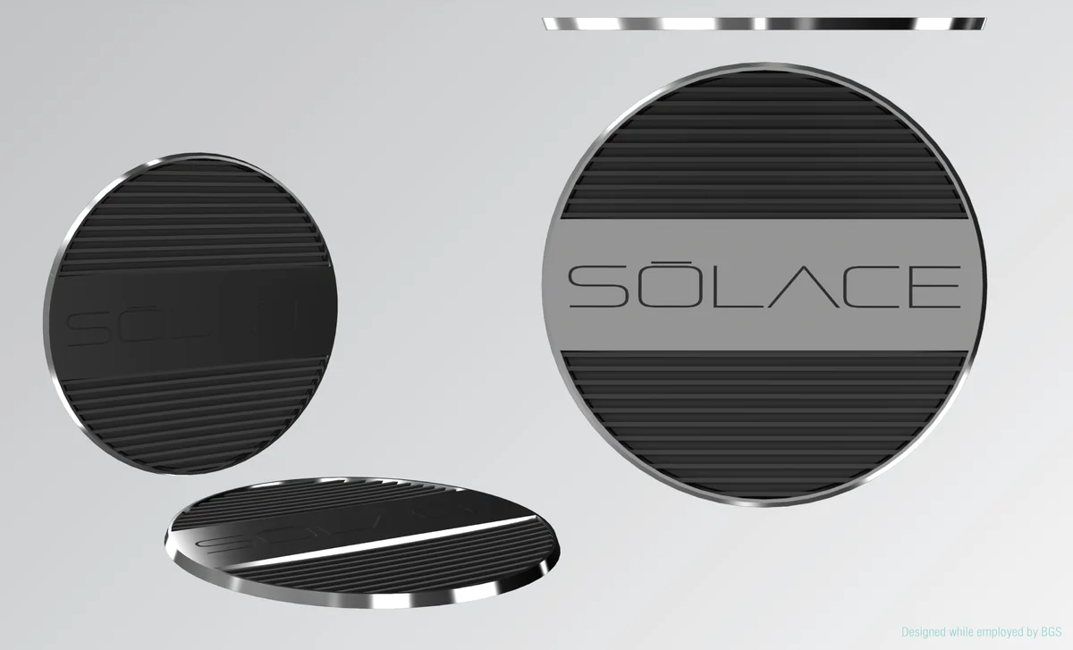 Round emblem set: Domed, ribbed medallions in three sizes