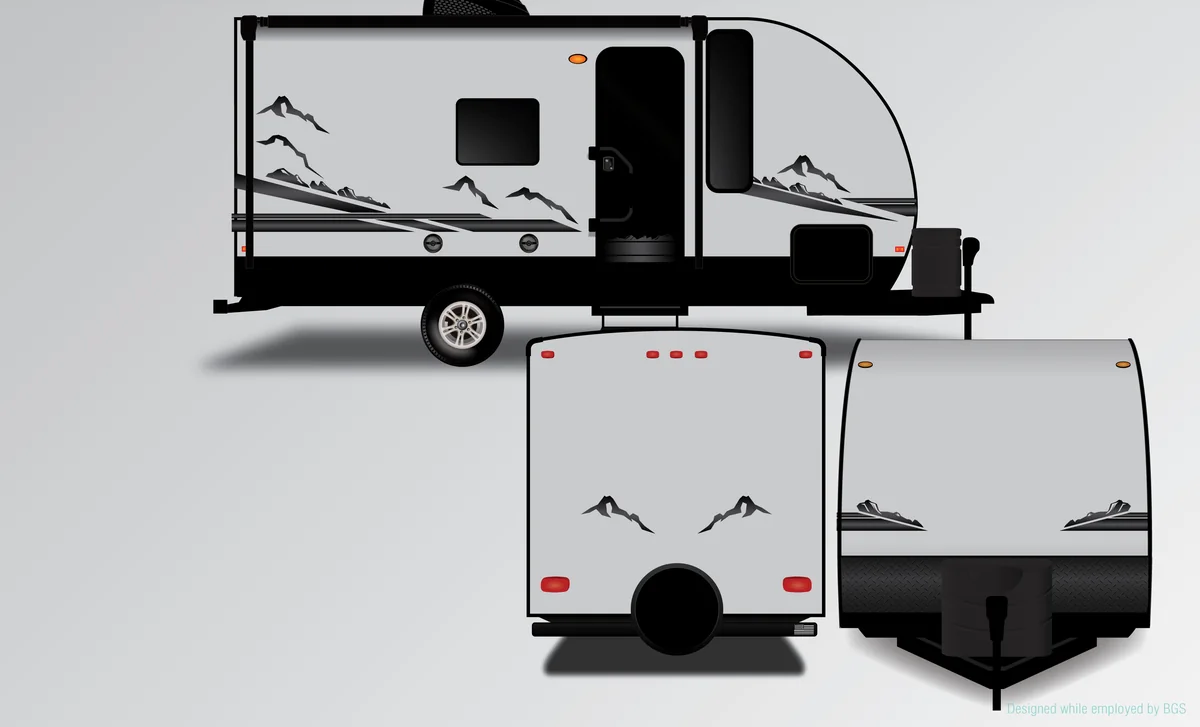 Lightweight trailer package: Mountain motif on side, rear and front cap